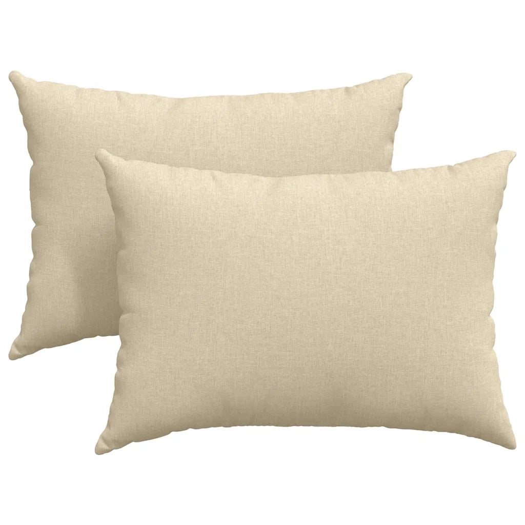 Cuscini da Divano 2 pz | Cuscini per sedie Crema 70 x 50 cm Tessuto