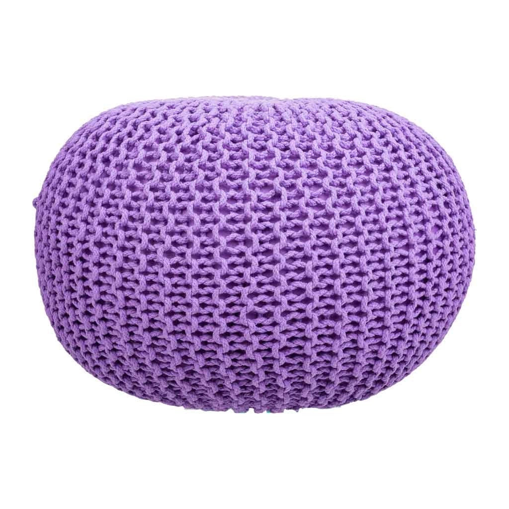 Puff de algodón trenzado violeta 45x45x30