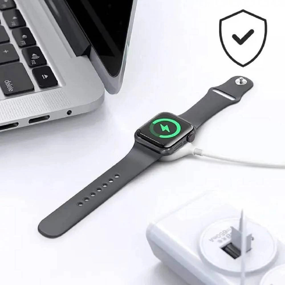 Trade Shop - Caricabatterie Wireless Magnetico Per Watch Potenza 3w Cavo Usb 1 Metro Ip7766 -