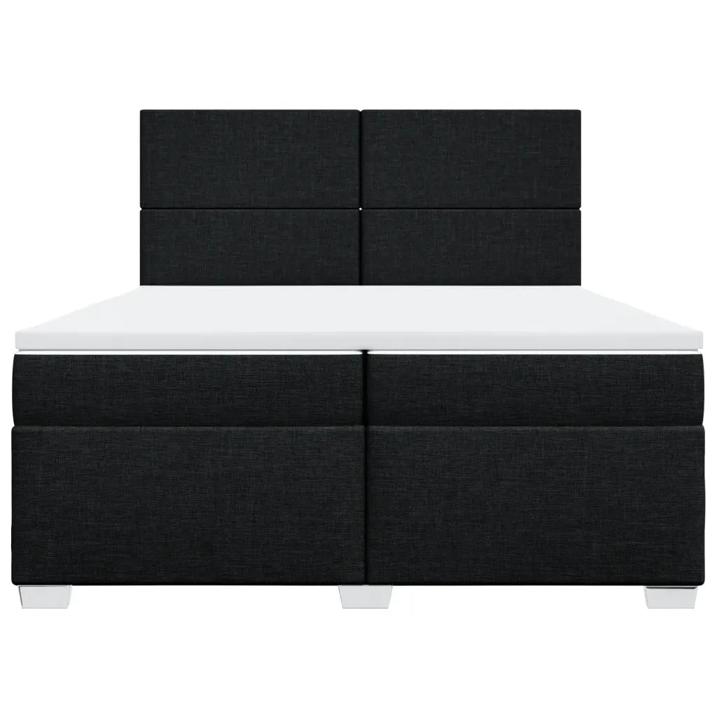 Giroletto a Molle con Materasso Nero 200x200 cm in Tessuto