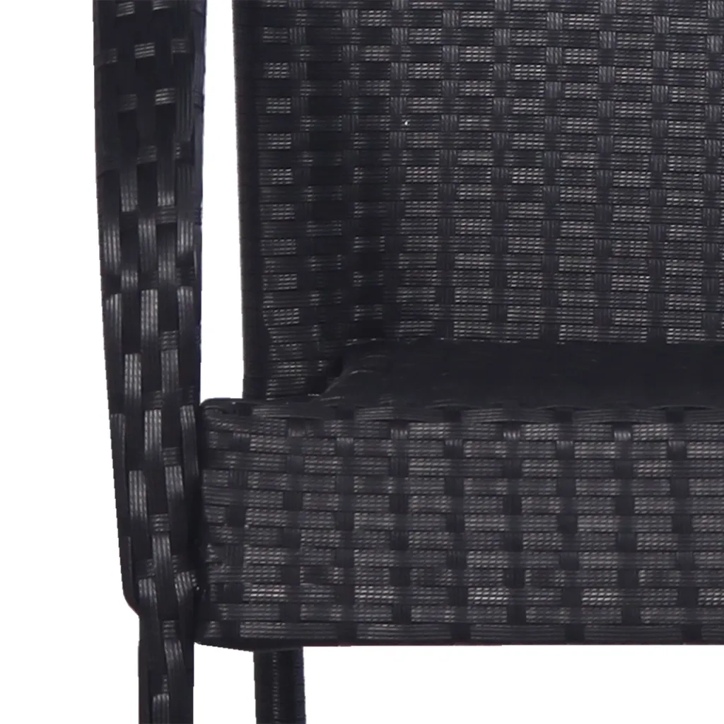 Set Mobili da Pranzo per Giardino 3 pz Polyrattan Nero 3072482