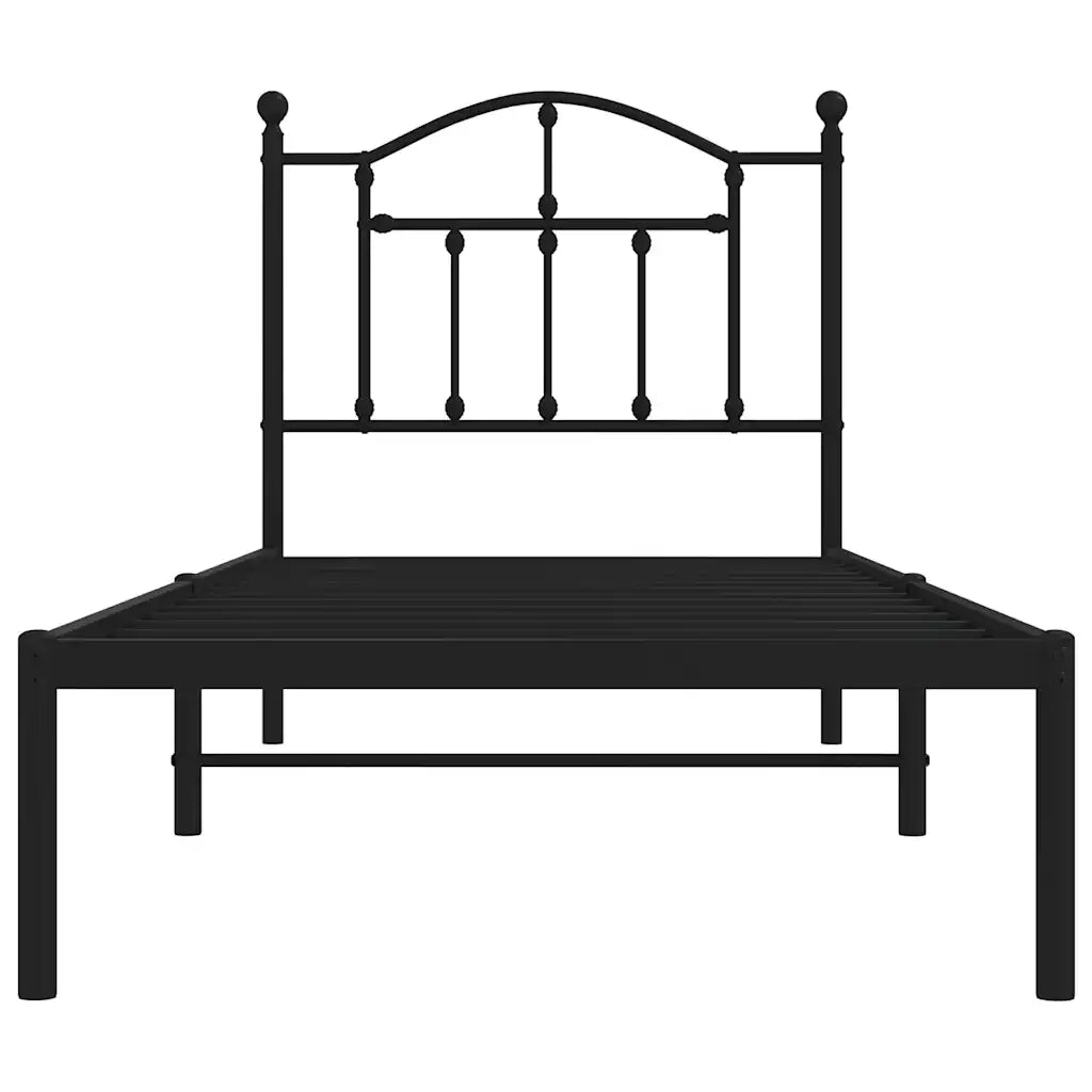 Giroletto con Testiera-Struttura Letto con testiera in Metallo Nero 80x200 cm 884779