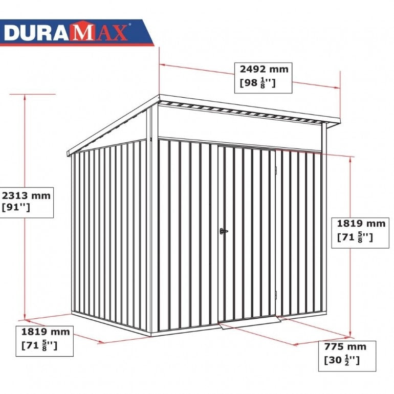 Casetta in Metallo Palladium Duramax 8'x6' a una porta 249x209x231 cm colore grigio