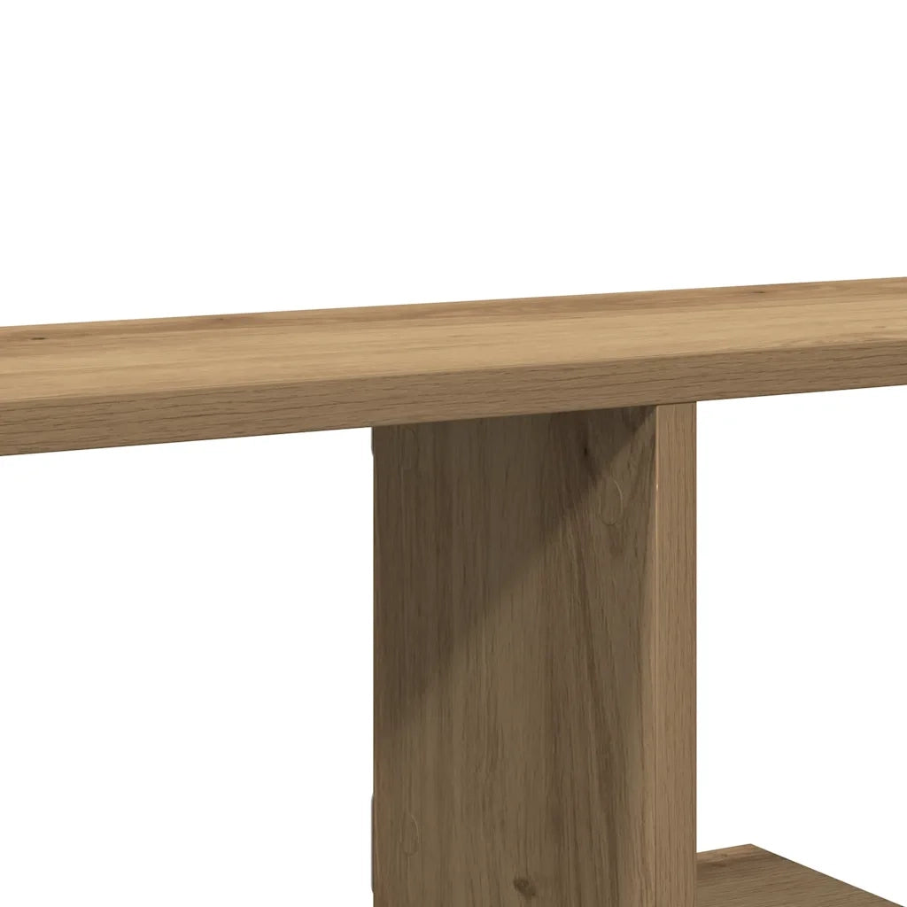 Scaffale TV Parete Rovere Artigianale 125x18x23 cm Truciolato 856575
