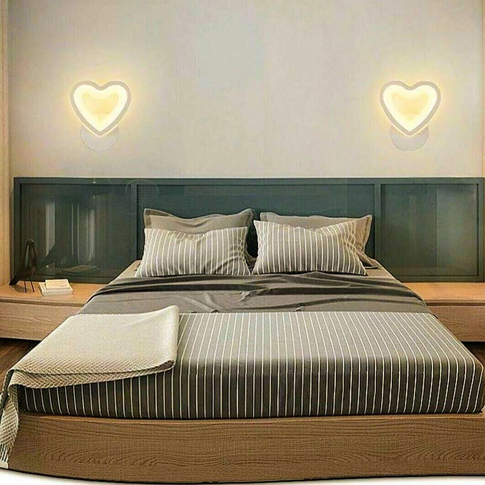 APPLIQUE LAMPADA DA MURO PER INTERNO A PARETE LUCE CALDA 3000K CUORE CON LED 6W