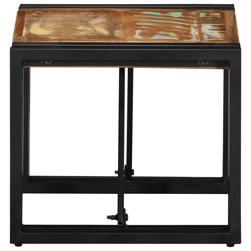 Tavolino Salotto Multicolore 40x40x35cm Legno Massello Recupero