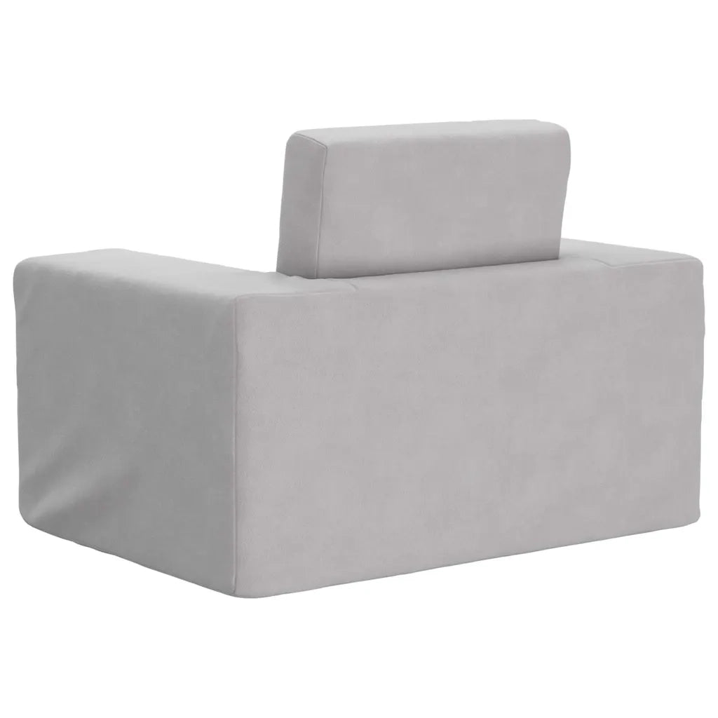 Divano per Bambini-Sofa-Divanetto Grigio Chiaro in Morbido Peluche 616131