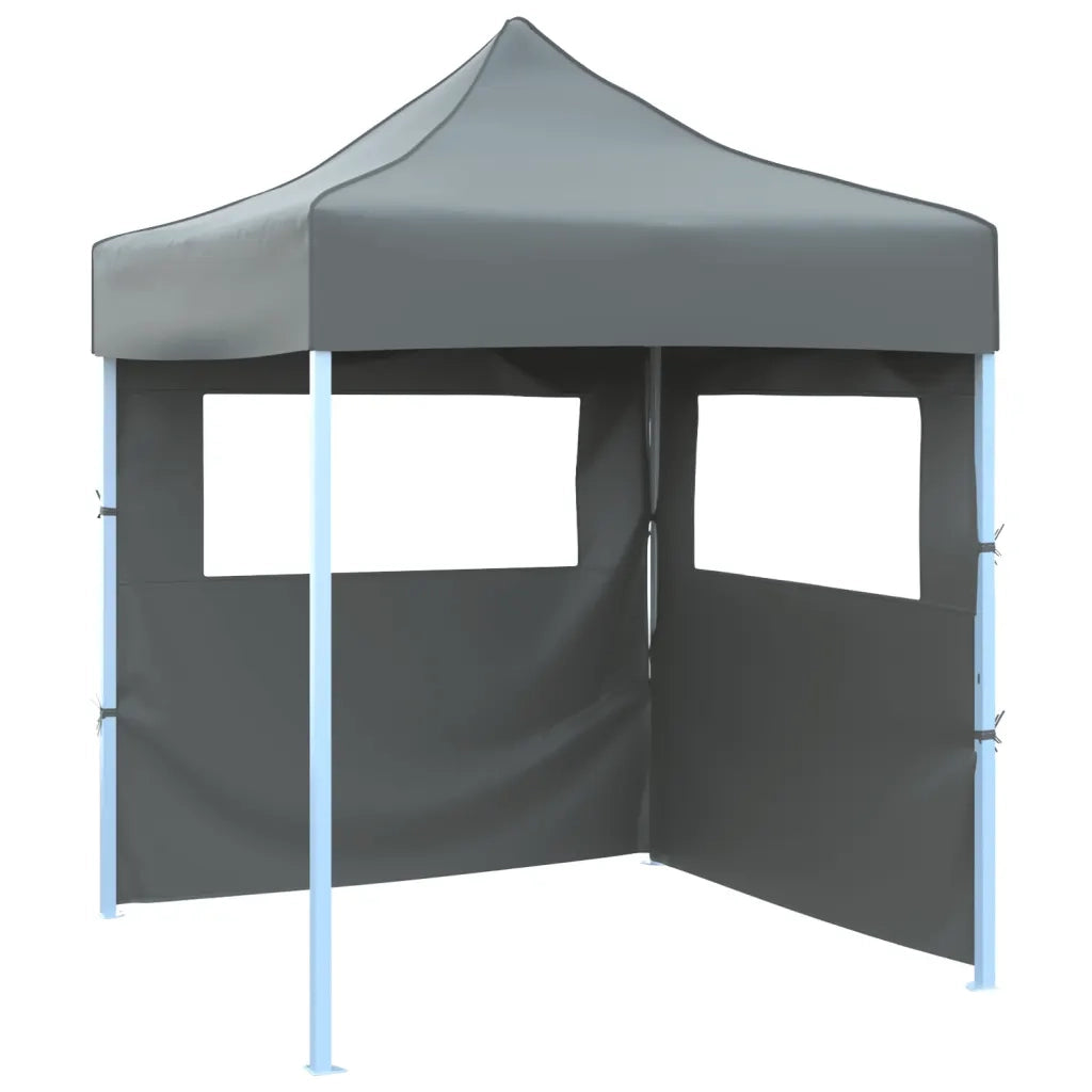 Gazebo Professionale Pieghevole 2 Pareti 2x2m Acciaio Antracite 48884