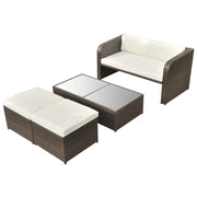 Set Divani da Giardino 4 pz con Cuscini in Polyrattan Marrone 42480