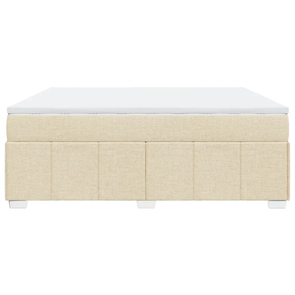 Giroletto a Molle con Materasso Crema 180x200 cm in Tessuto