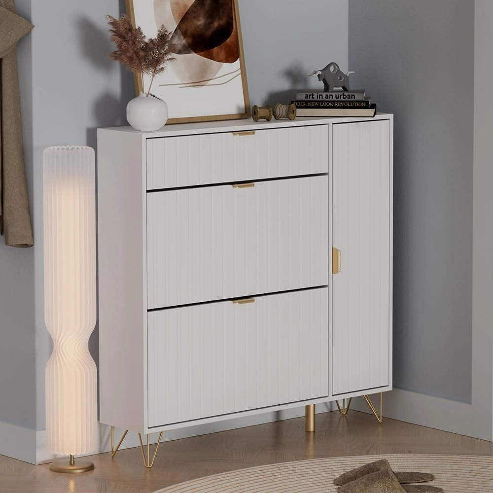 Mobile porta scarpe Helge, Bianco, 108 x 107.5 cm