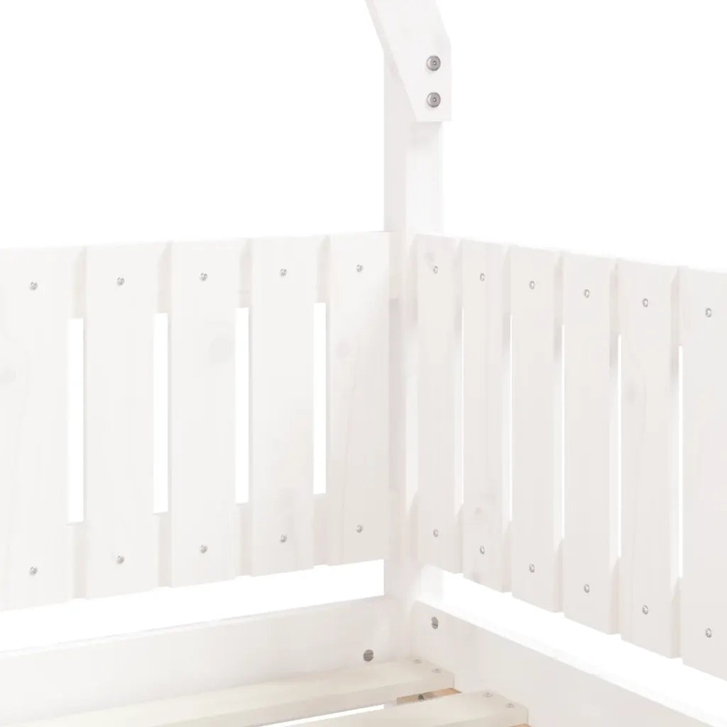 Giroletto per Bambini Bianco 70x140cm in Legno Massello di Pino