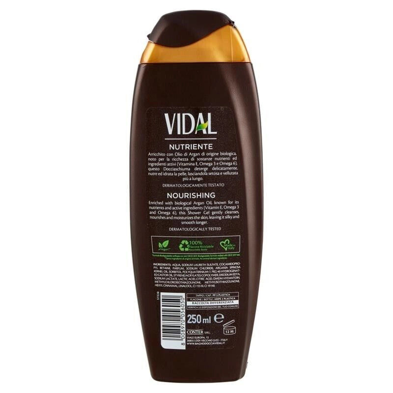 VIDAL ARGAN OIL DOCCIASCHIUMA OLIO DI ARGAN BIOLOGICO 250 ML