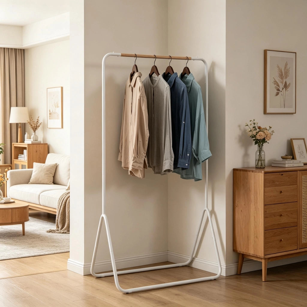 Appendiabiti da ingresso multifunzione in metallo bianco, 80 x 45 x 145 cm