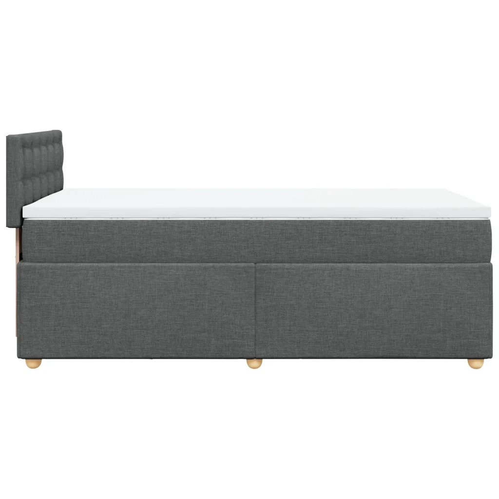 Giroletto a Molle con Materasso Grigio Scuro 100x200 cm Tessuto