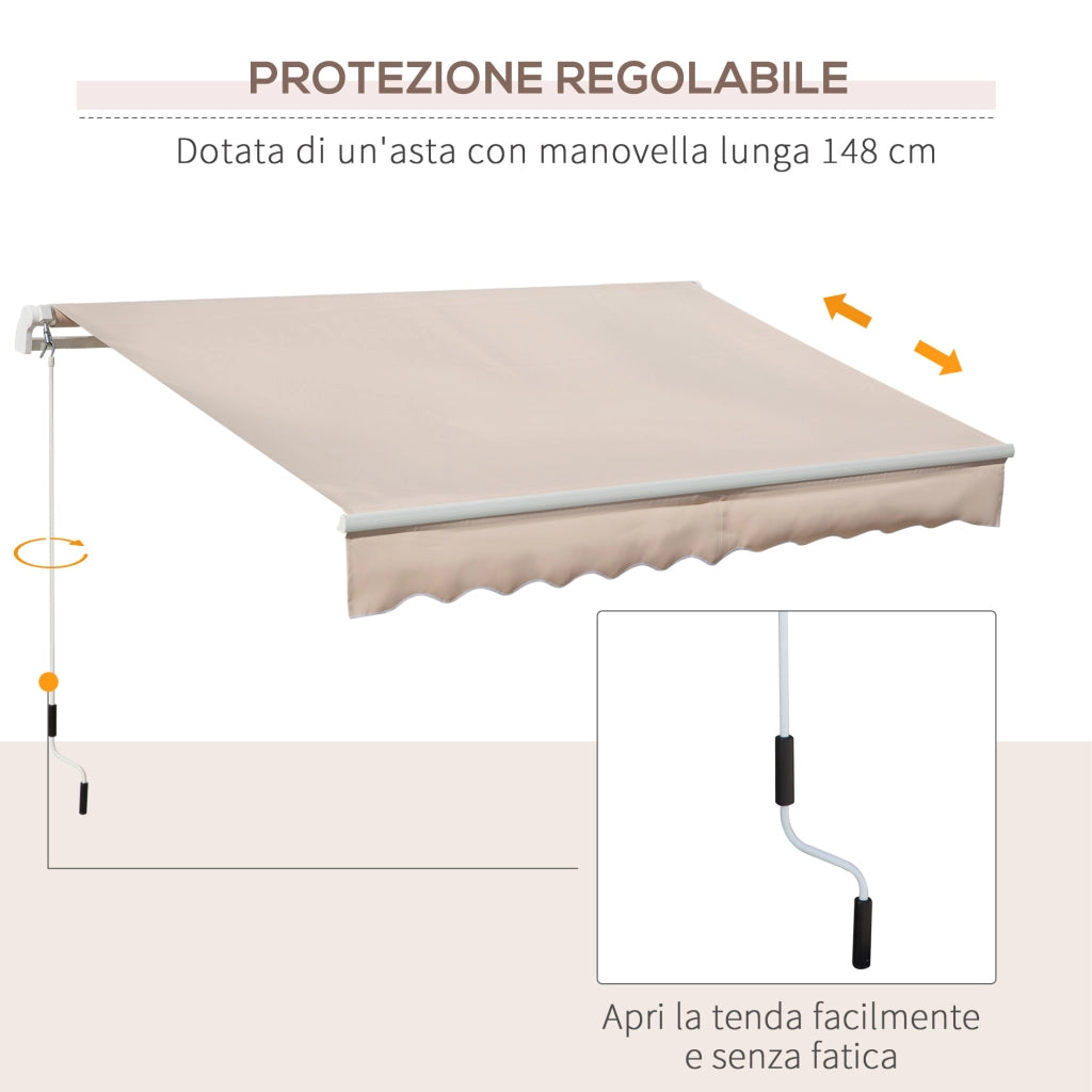 Tenda da Sole Bracci Avvolgibile Esterno ¨C zephmum ¨C Beige 295x200 cm