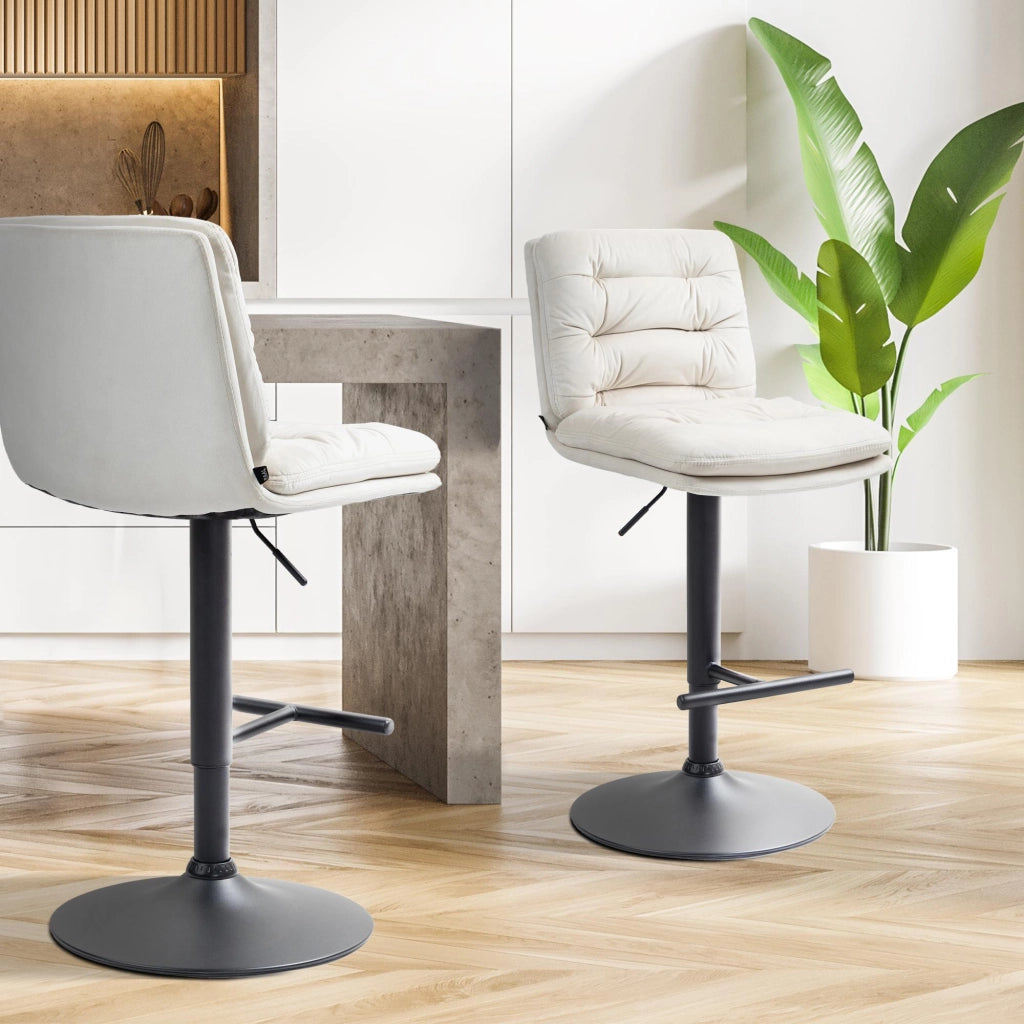 2er Set Barhocker Damar Samt schwarz