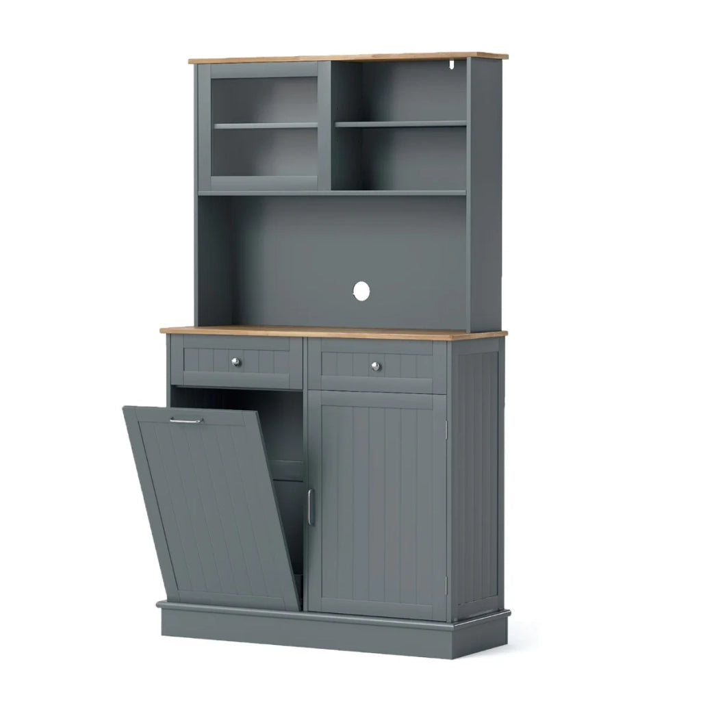Mobiletto ribaltabile doppio con vano portaoggetti 100 x 34 x 172 cm atmosfera accogliente MDF grigio 20_0018295