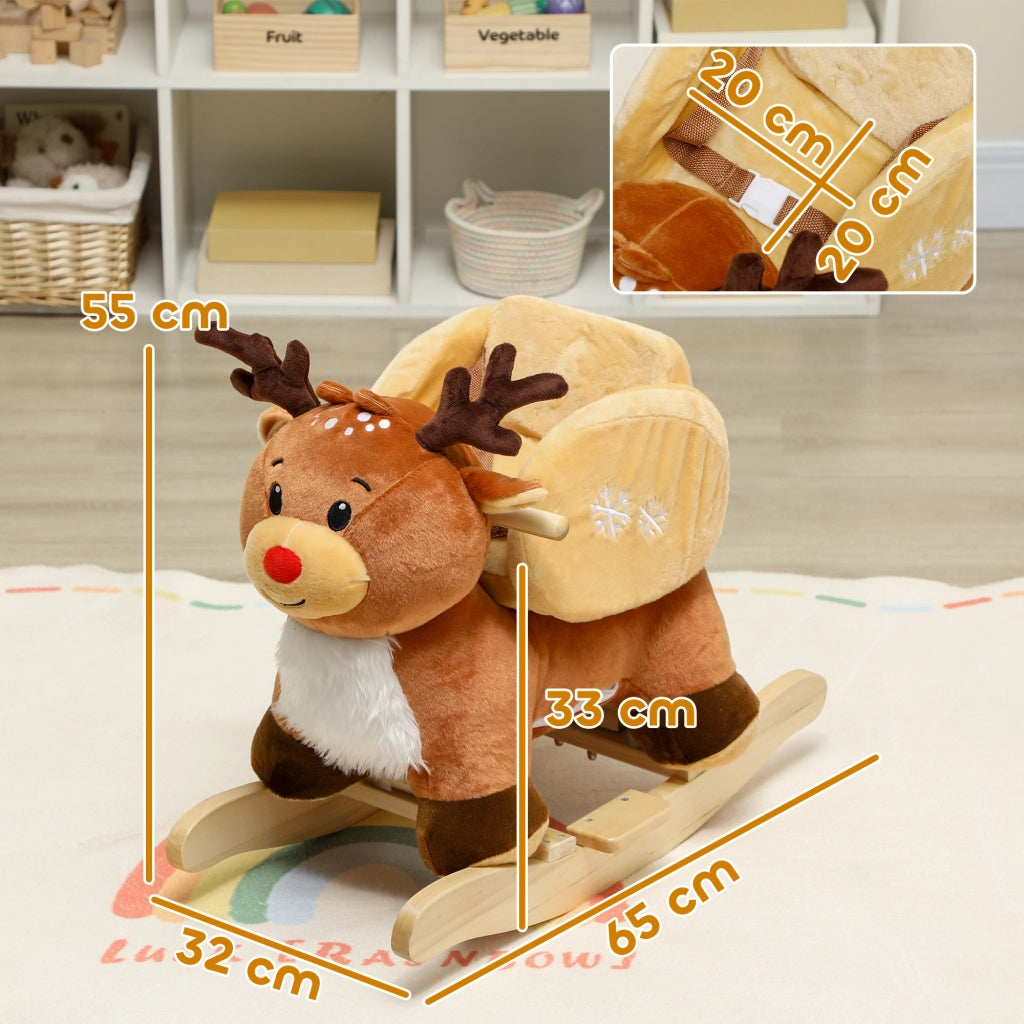 Cavallo Dondolo per Bambini ¨C zephmum ¨C Marrone 65x32x55 cm