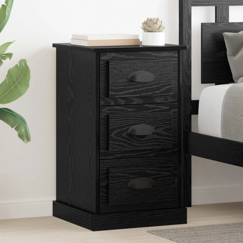 Armadio da Notte con cassetto Rovere Nero 39 x 39 x 67,5 cm
