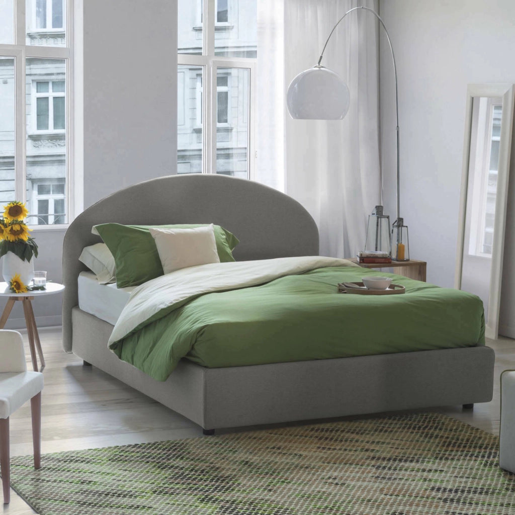 Letto Matrimoniale Amida, Letto Matrimoniale Materasso Incluso Made in Italy, Grigio