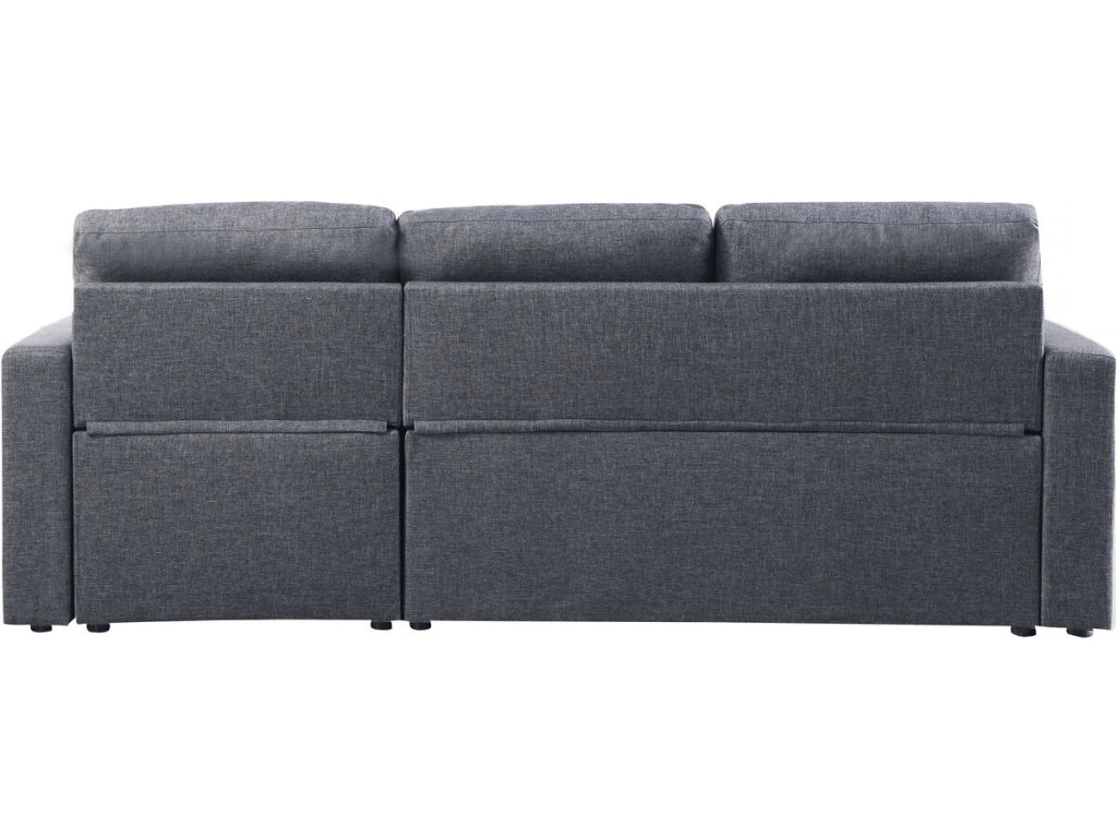 Divano angolare trasformabile/reversibile con cassapanca "Alain II" - 3 posti - Grigio scuro