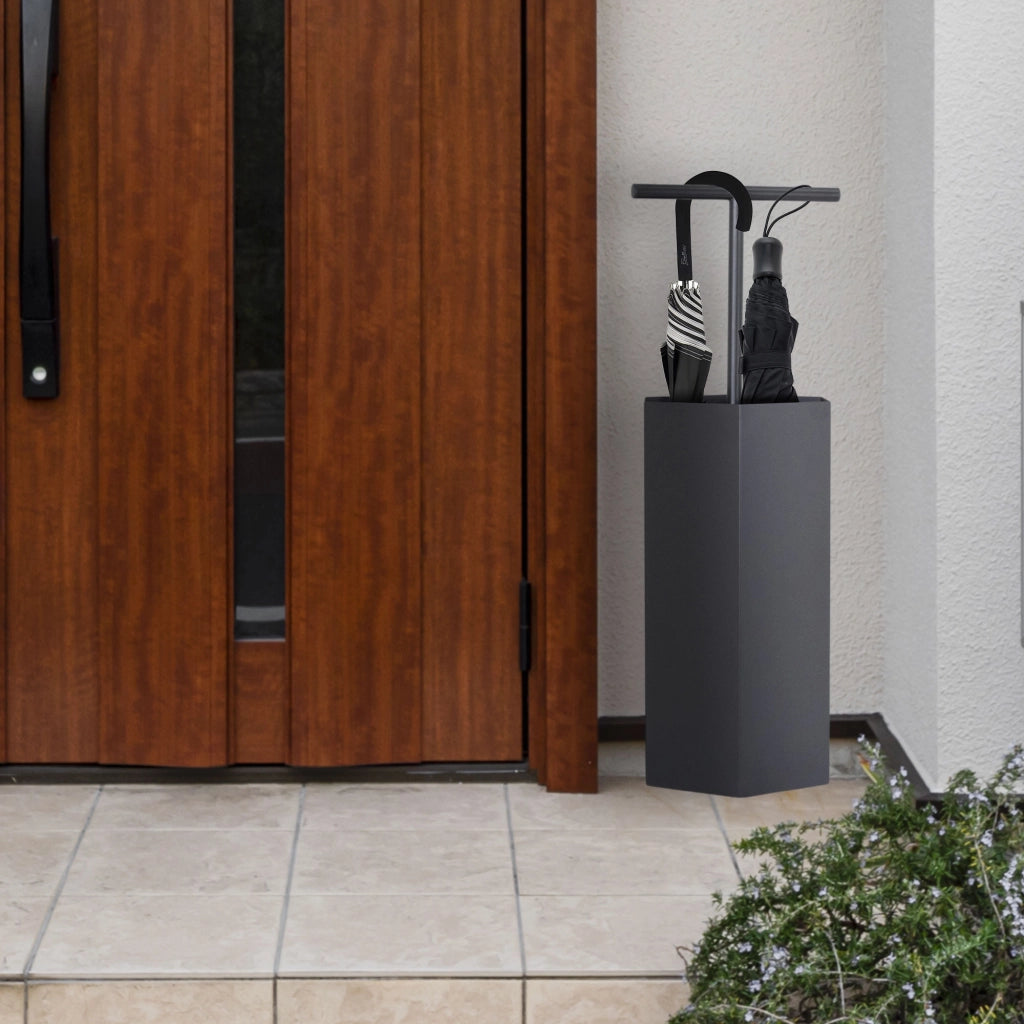 Ohm - Portaombrelli di design con supporto appendi ombrelli e feritoia di svuotamento acqua