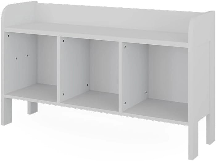 Scaffale per bambini Ajaton, Bianco, 107.2 x 63.8 cm, con scaffale per giocattoli e 3 vani aperti per riporre gli oggetti