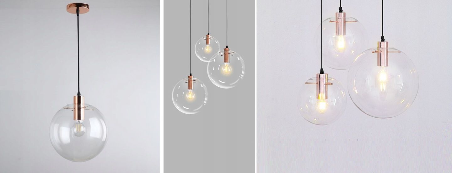 Lampada Da Soffitto Pensile Di Vetro Lassi Rose Gold 25 Cm