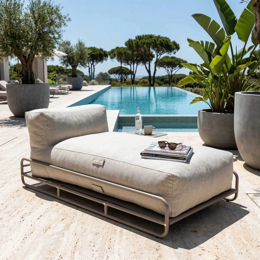 Oviala - Telaio per chaise longue da giardino modulare in beige