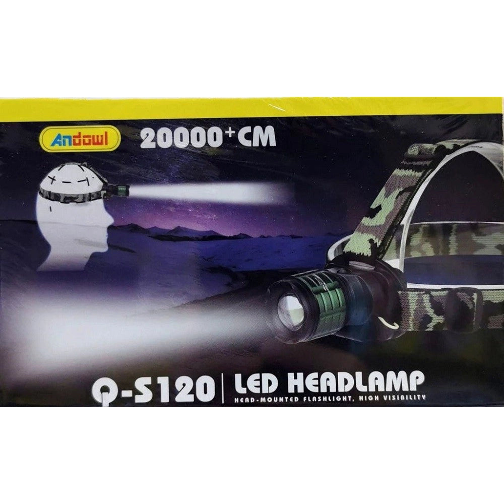 Trade Shop - Torcia Lampada Frontale Led Da Testa Ricaricabile Notturna Campeggi Pesca Q-s120 -