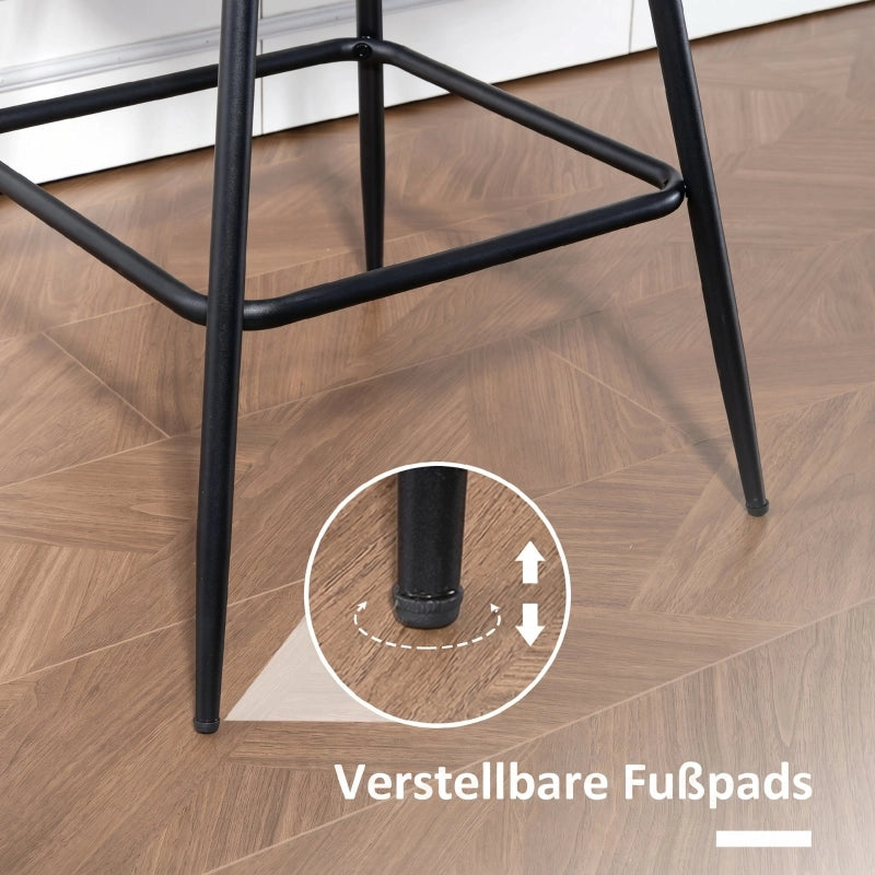 SGABELLO Set da 2 pezzi girevole Nero con schienale