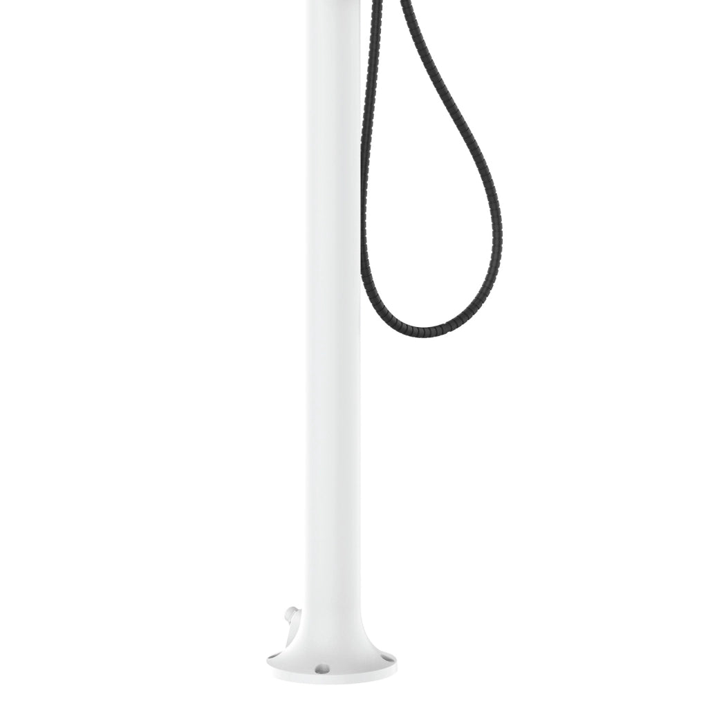 Sined Doccia Led in Alluminio Bianca con Miscelatore e Doccino Doppio Attacco Acqua Installabile Internamente ed Esternamente Modello LUNA-ALU-D-BIANCA-LED