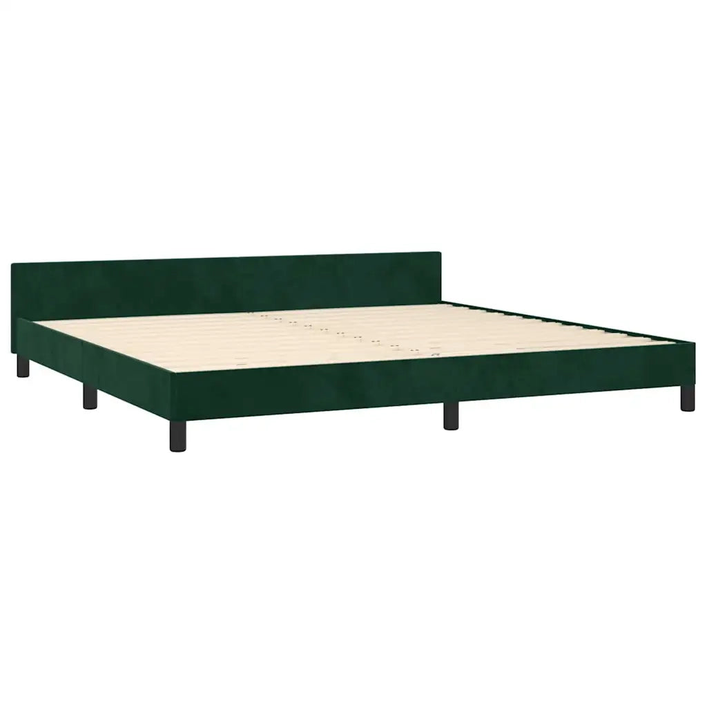 Giroletto senza Materasso Verde Scuro 200x200 cm in Velluto 347594