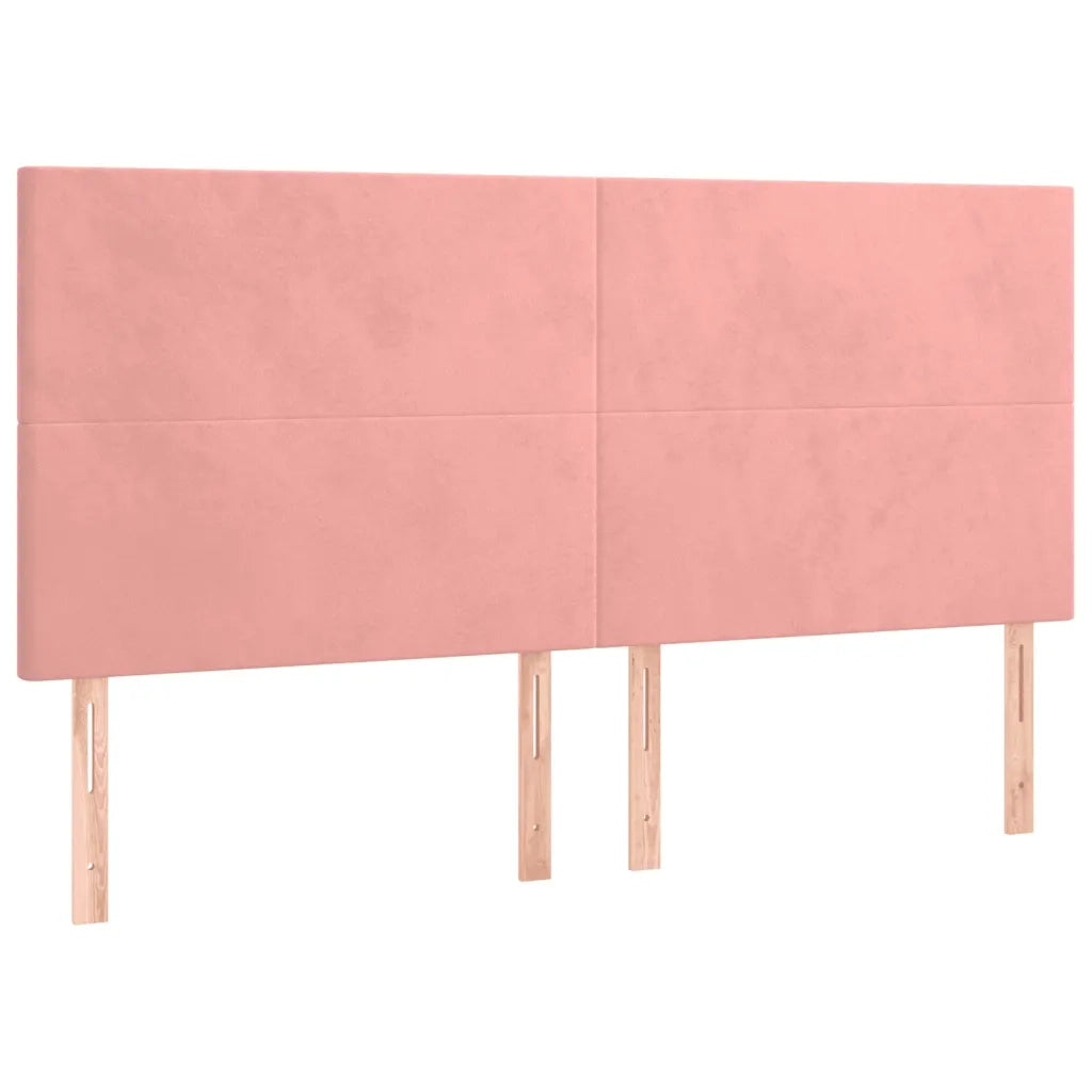 Giroletto con Testiera-Struttura Letto con testiera Rosa 160x200 cm in Velluto 655836