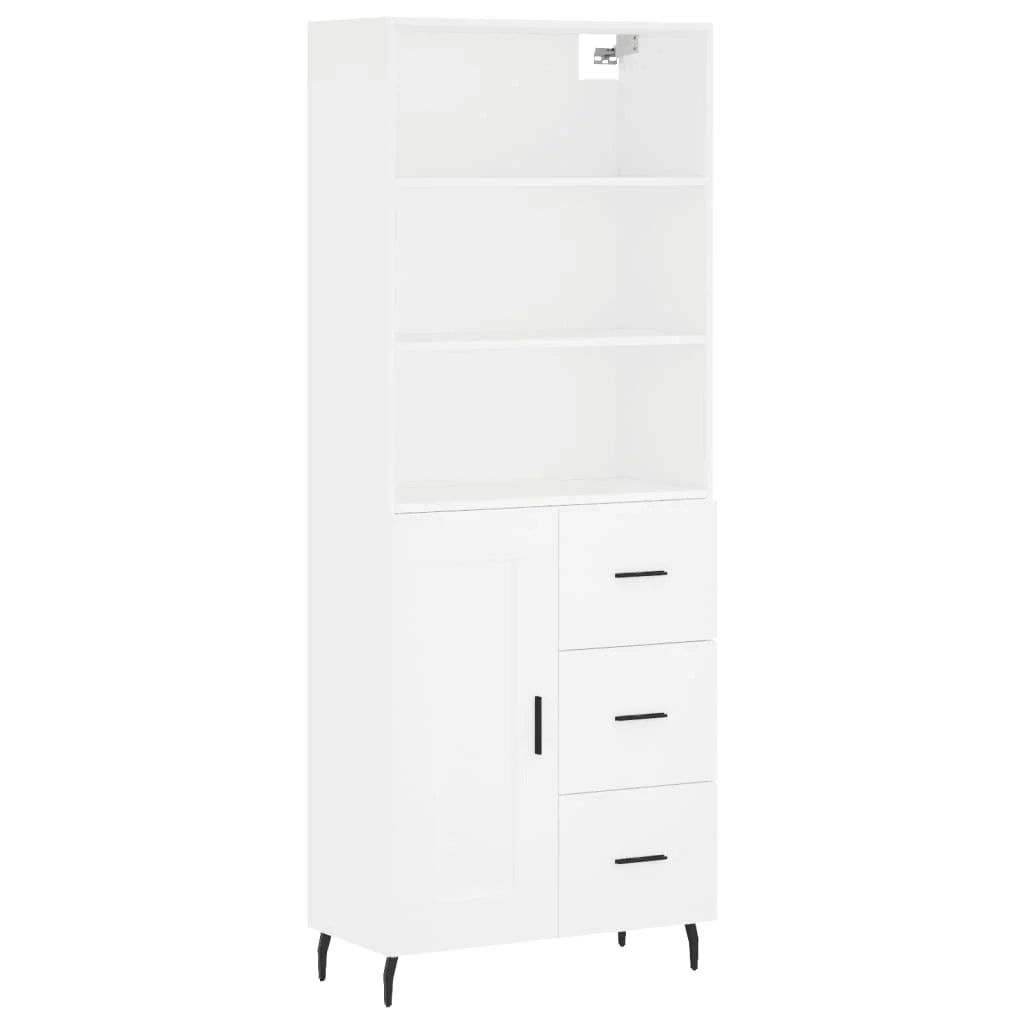 Buffet credenza cassettiera armadio mobile contenitore organizer cucina soggiorno salotto alto 69,5 x 34 x 180 cm legno ingegnerizzato bianco 02_0032682
