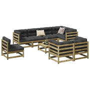 Set Divani da Giardino 9 pz in Legno Impregnato di Pino 3299511