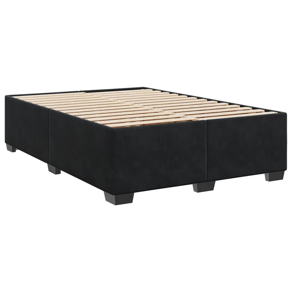 Giroletto a Molle con Materasso Nero 140x200 cm in Velluto