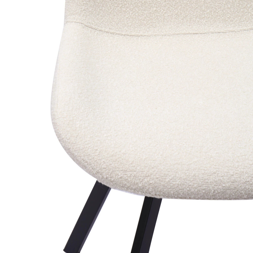 SEDIA girevole 360° in tessuto bianco e metallo Set da 2 pezzi