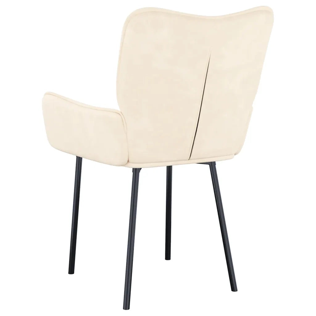 Sedie da Pranzo 2 pz Crema in Velluto cod mxl 60788