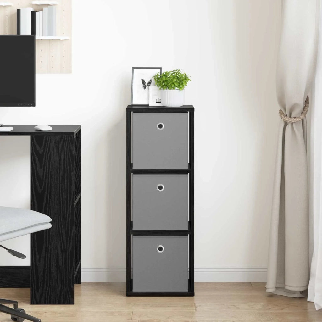 Credenza con cassetto Rovere Nero 30,5 x 27 x 84,5 cm