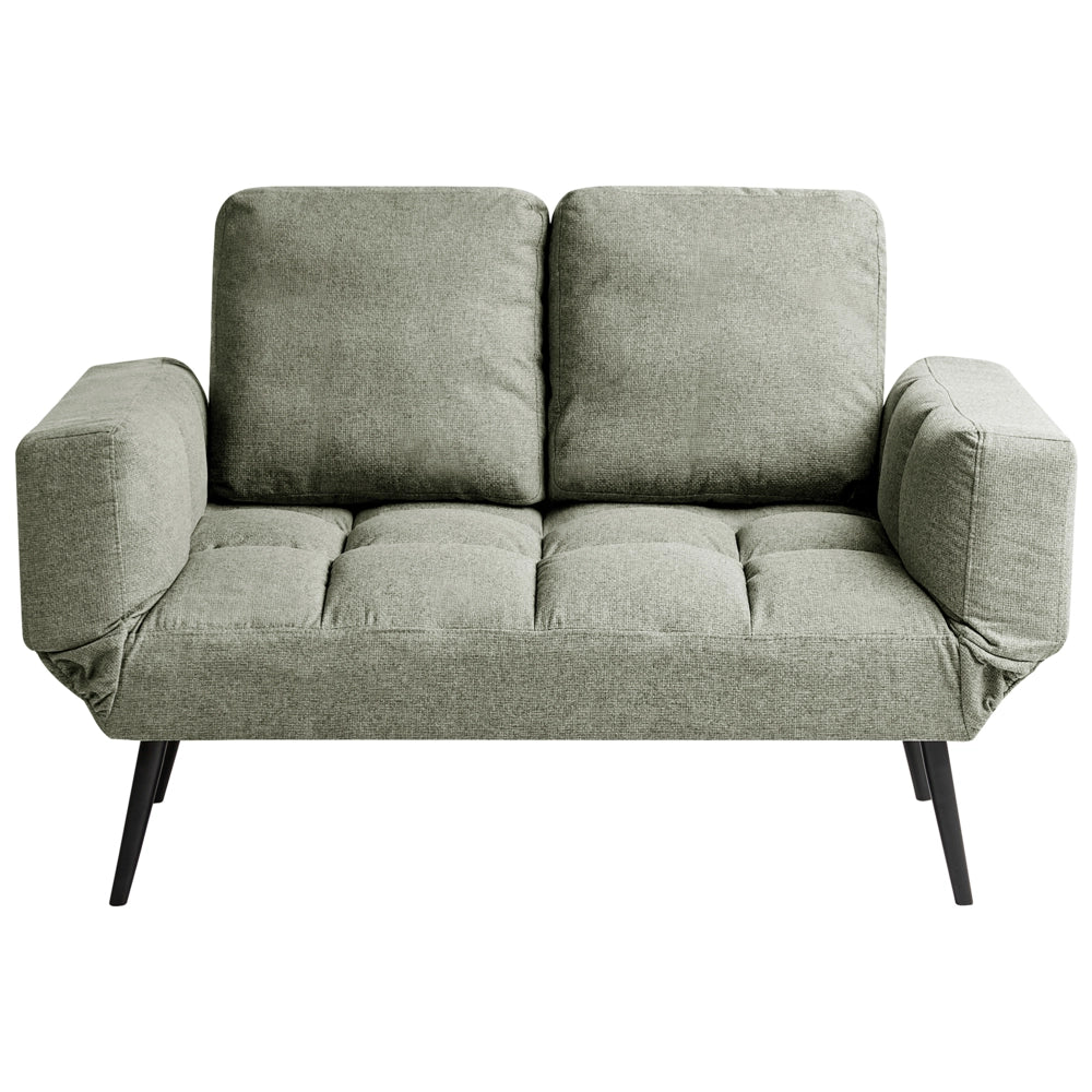 Divano letto 2 posti con rivestimento tessuto verde chiaro con Braccioli Regolabili stile Minimalista