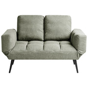 Divano letto 2 posti con rivestimento tessuto verde chiaro con Braccioli Regolabili stile Minimalista