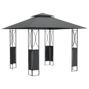Gazebo | Pergolato con Tetto Antracite 300x300x270 cm Acciaio