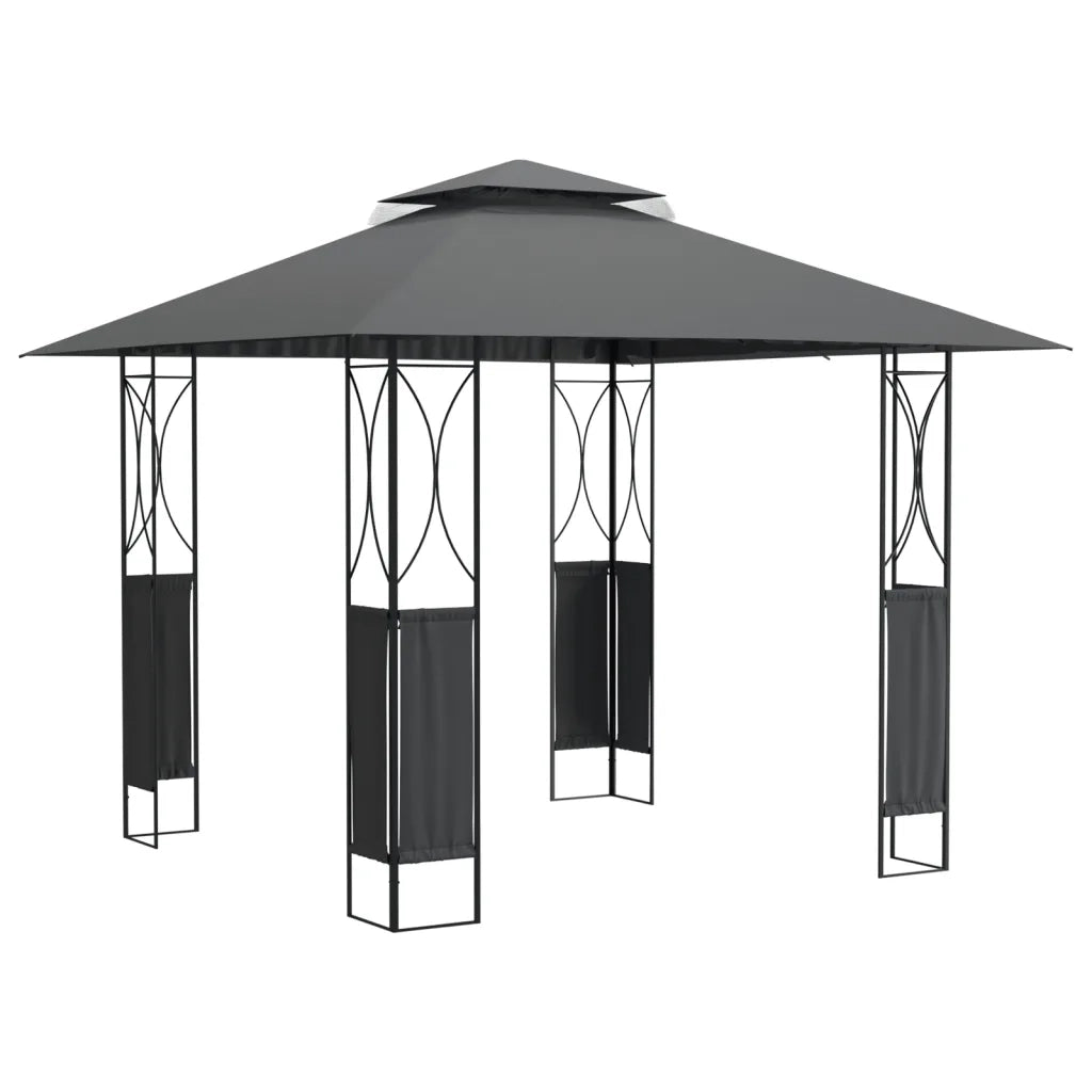 Gazebo | Pergolato con Tetto Antracite 300x300x270 cm Acciaio