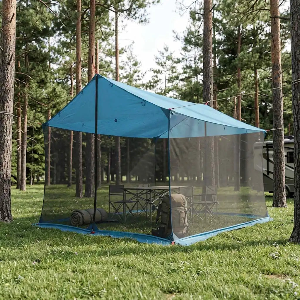 Telo da campeggio con pareti in rete Blu 340 x 260 x 220 cm 42028564
