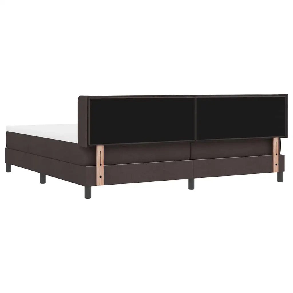 Letto a molle con testiera Marrone Scuro 200 x 200 cm Tessuto 3341065