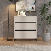 Mapello, Cassettiera 3 Cassetti, 80x40x90h cm Beige
