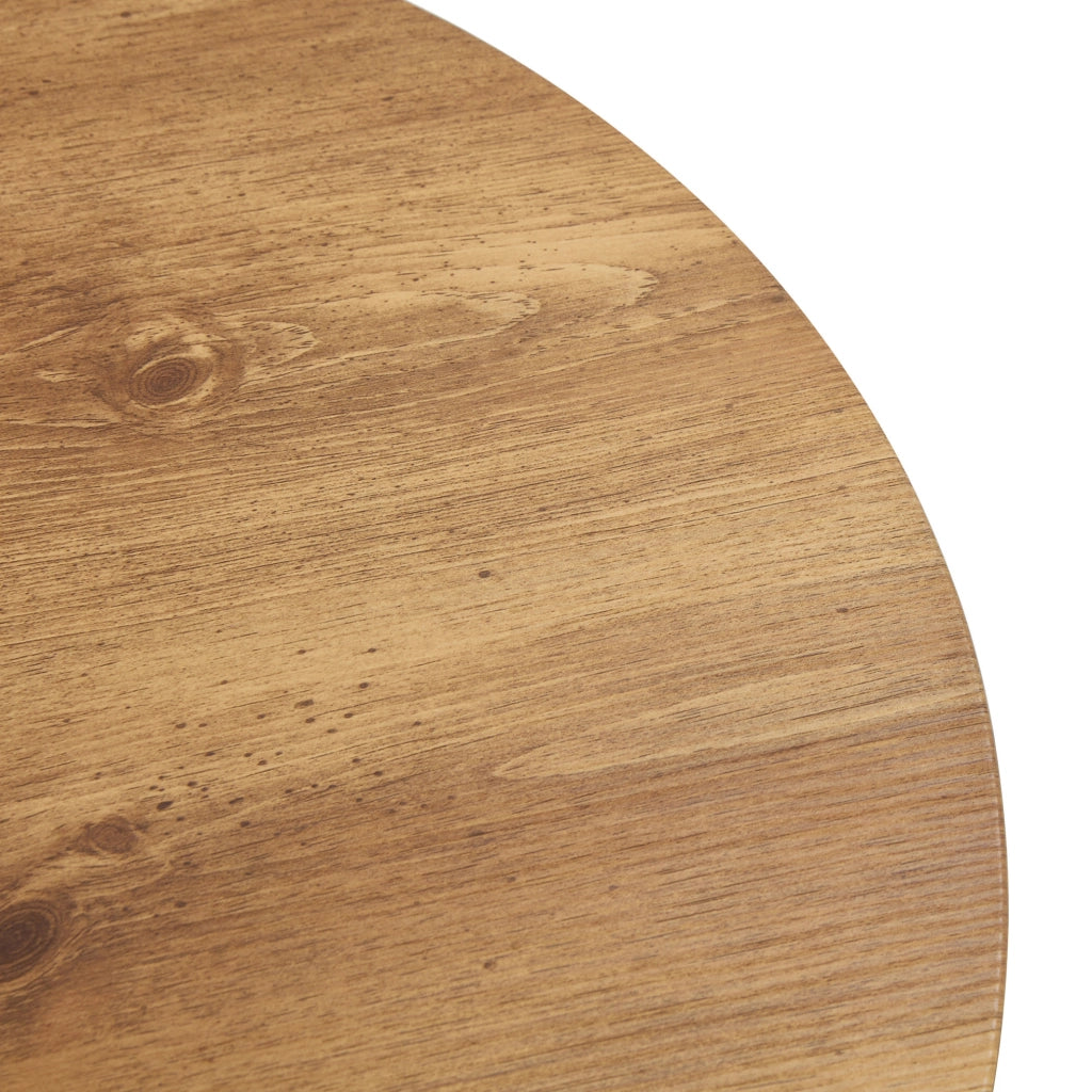 Tavolino da caffè rotondo in MDF effetto legno; ? 60 cm; altezza 35 cm