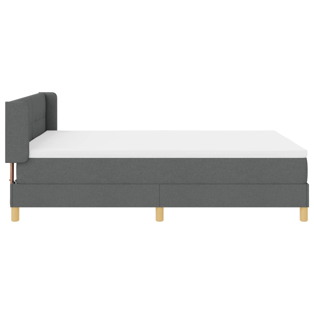 Letto Box Spring con Materasso Grigio Scuro 140x190 cm Tessuto
